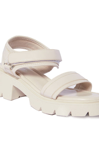 Cream High Platform Sandals
