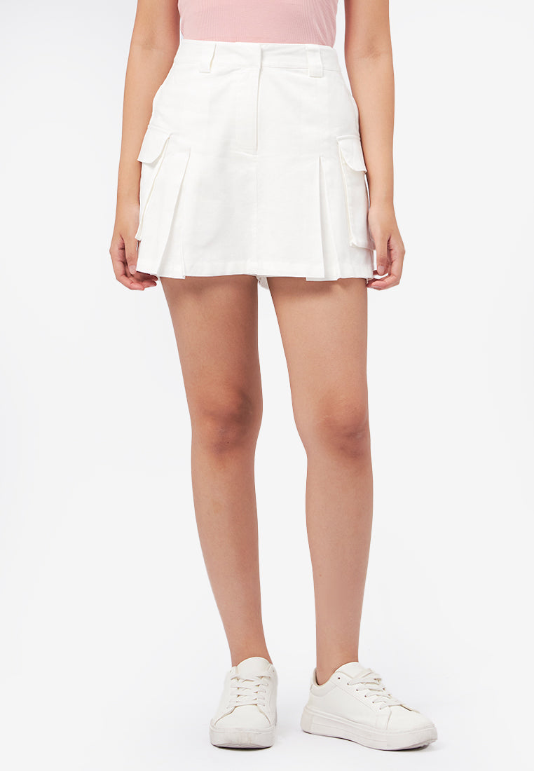 Ignoring Me Mini Skort Off White