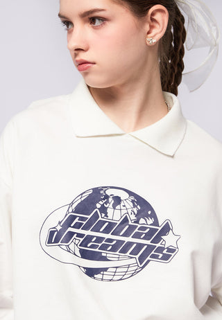 Graphic Polo Sweatshirt
