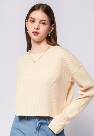 Round Neck Loose Crop Sweater