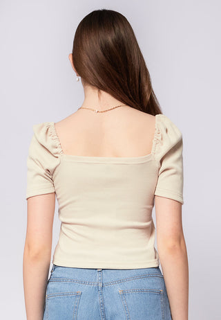 Puff Sleeve Fitted Top