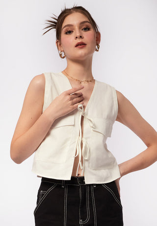 Tied Front Sleeveless Top