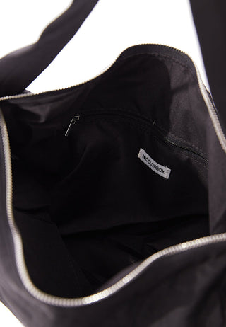 Drawstring Shoulder Black Bag