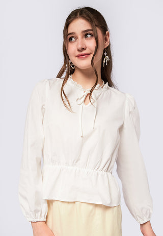 Tie Front Ruffled Blouse