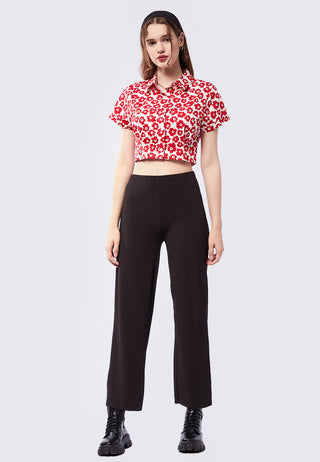 Printed Crop Top with Fitted Waist