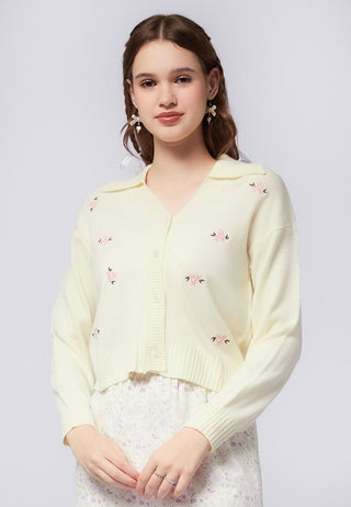 Embroidered Long Sleeve Cardigan