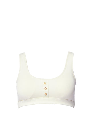 Ribbed Button-Front Bralette