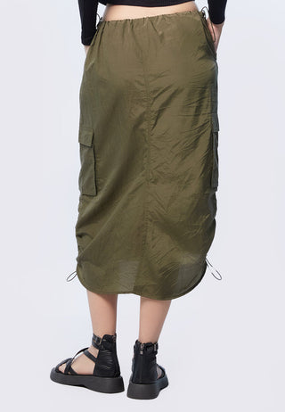 Parachute Cargo Midi Skirt