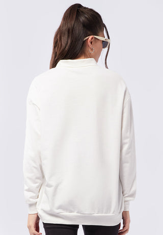 Long Sleeve Graphic Polo Sweatshirt