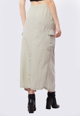 Cargo Maxi Skirt with Front Slit