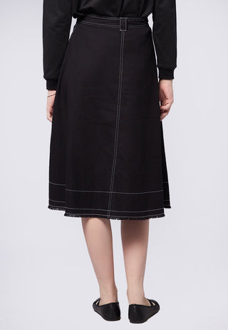 A-Line Midi skirt with Contrast Stitch