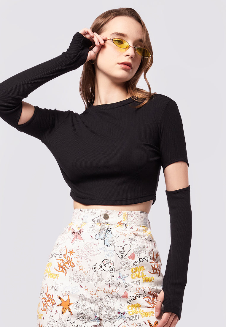 Long Sleeve Top with Cut Out Details COLORBOX Indonesia