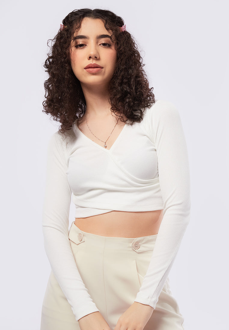 Wrap top long sleeve