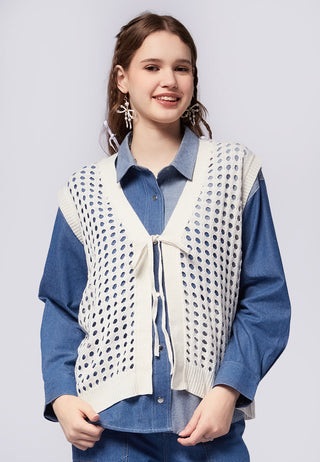 Regular Fit Crochet Vest