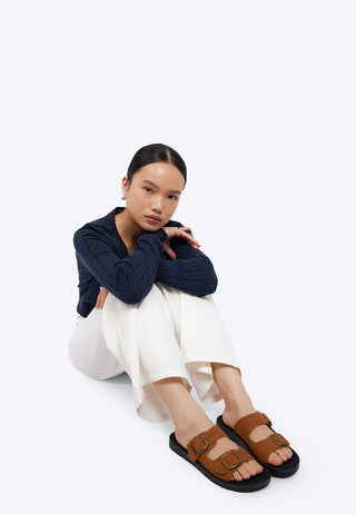Light Brown Buckle Sandals