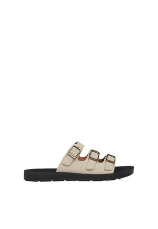 Beige Buckle Sandals