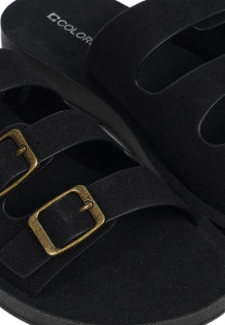 Black Buckle Sandals
