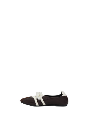 Brown Lace Ballet Flats