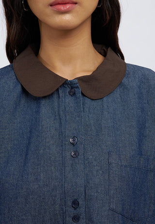 Contrast Peterpan Collar Blouse
