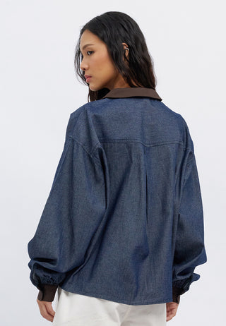 Contrast Peterpan Collar Blouse