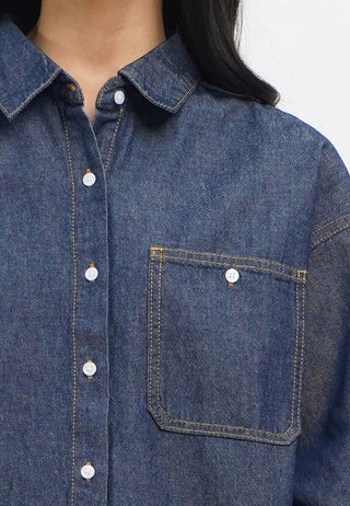 Long Sleeve Oversized Chambray Shirt