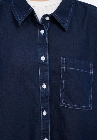 Contrast Stitching Denim Shirt