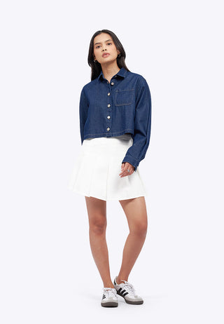 Long Sleeve Denim Shirt with Pocket