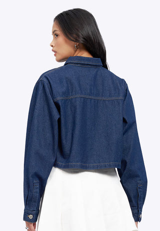 Long Sleeve Denim Shirt with Pocket