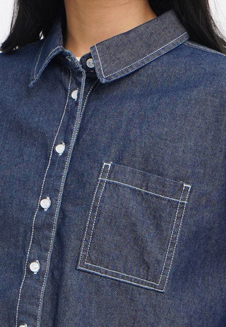Contrast Stitch Long Sleeve Denim Shirt