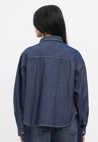 Contrast Stitch Long Sleeve Denim Shirt