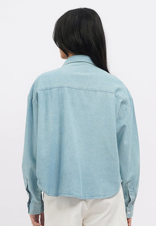 Contrast Stitch Long Sleeve Denim Shirt