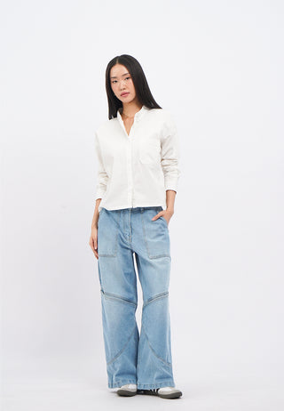 Long Sleeve Denim Shirt with Pocket