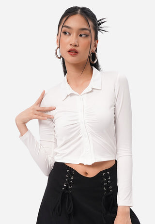 Front Ruched Long Sleeve Shirt