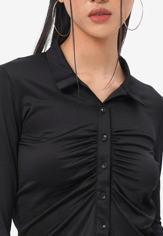 Front Ruched Long Sleeve Shirt