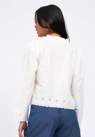 Front Tie Long Sleeve Blouse