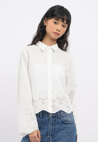 Scallop Edge Long Sleeve Shirt