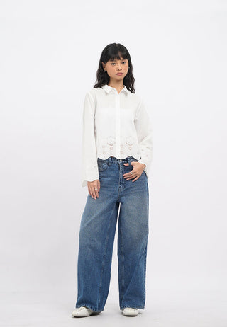 Scallop Edge Long Sleeve Shirt