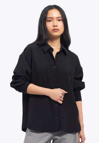 Long Sleeve Textured Loose Shirt