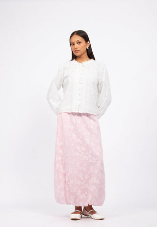 Flower Embroidery Long Sleeve Blouse