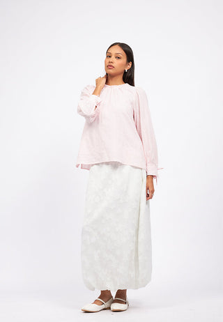 Round Neck Long Sleeve Blouse