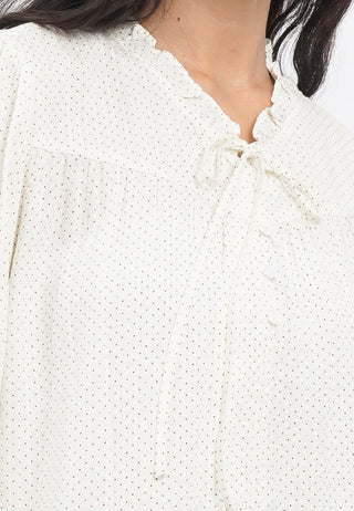 Long Sleeve Printed Peplum Blouse