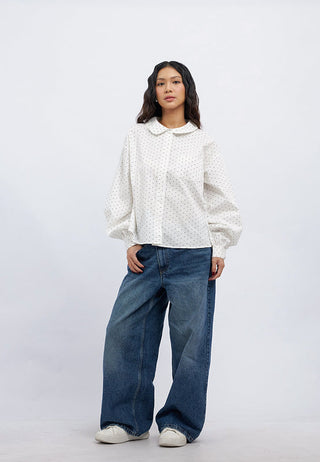 Printed Peterpan Collar Blouse