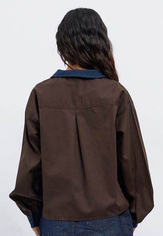 Contrast Peterpan Collar Blouse