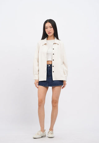 Long Sleeve Suede Overshirt