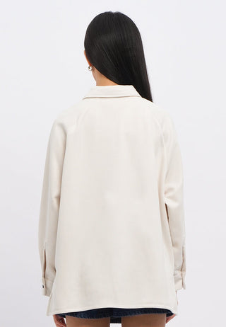 Long Sleeve Suede Overshirt