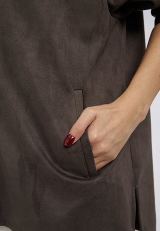 Long Sleeve Suede Overshirt