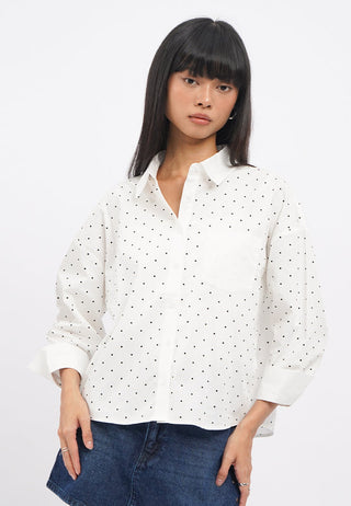 Contrast Cuff Printed Shirt