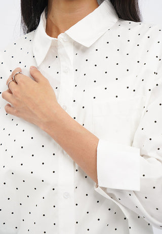 Contrast Cuff Printed Shirt