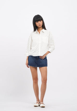 Contrast Cuff Printed Shirt
