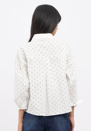 Contrast Cuff Printed Shirt